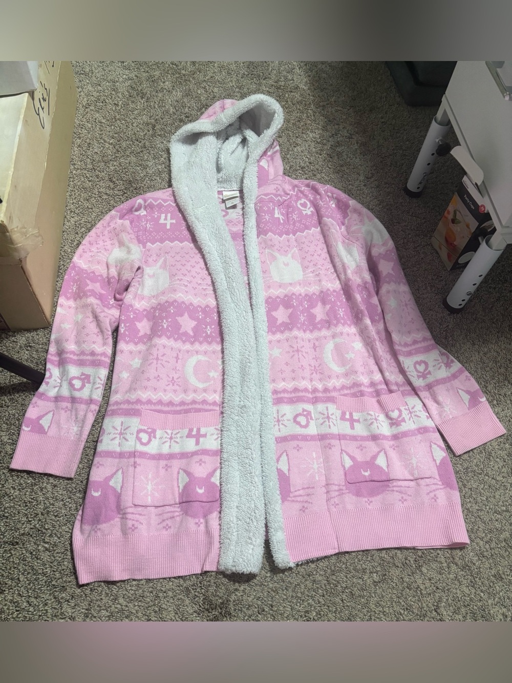 Sailor Moon cardigan/jacket with fuzzy trim - Size XL